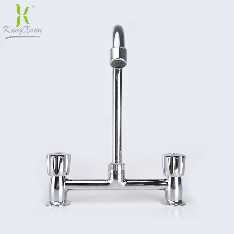 8 inch double handle mixer water long neck taps kitchen faucet with chrome