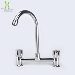 8 inch double handle mixer water long neck taps kitchen faucet with chrome