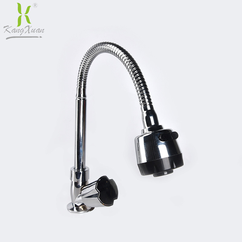 Single handle flexible hose kitchen brand faucet with sprayer