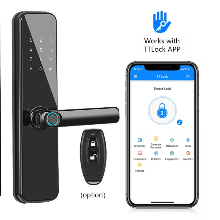 TTLock BLE APP Keyless cerradura inteligente Electric finger print Password Handle Deadbolt Digital Smart Door Lock Wifi