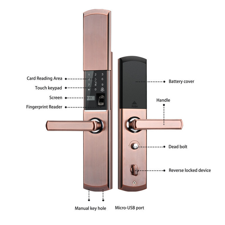 outdoor gate Remote control keypad electronic dead bolt doorlock digital electric smart lock fingerprint main door home locks