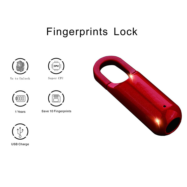 Fingerprint Seal Lock Manufactures Padlocks Original Smart Outdoor Supplier Keyless Aluminium Alloy Padlock