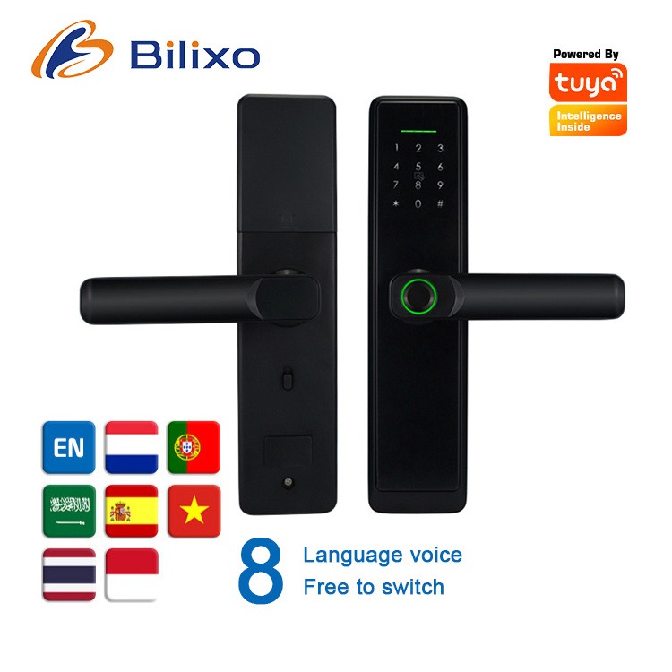 Bilixo Tuya password electric security wifi digital TTlock smart lock doorlock fingerprint BLE outdoor gate door handle locks