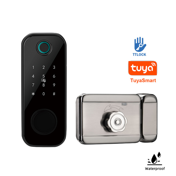 Bilixo waterproof TTlock Smart Digital Electronic Door Lock Fingerprint Touchscreen Password Key Tuya APP