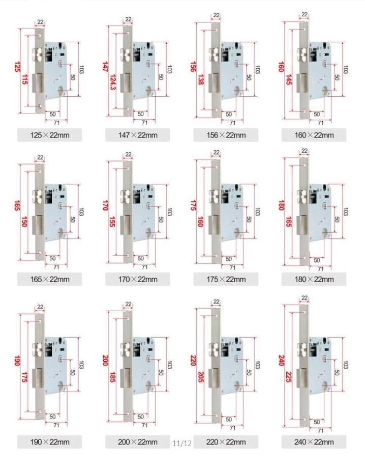 High Security Stainless Steel Intelligent Fingerprint Lock Body, Standard 6068 5050 85 Mortise for smart Door Lock