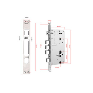 High Security Stainless Steel Intelligent Fingerprint Lock Body, Standard 6068 5050 85 Mortise for smart Door Lock