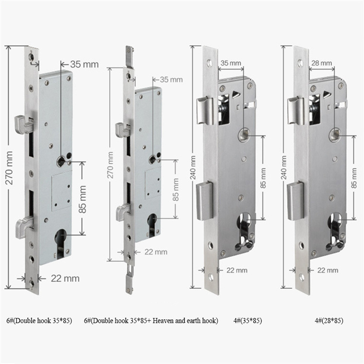 High Security Stainless Steel Intelligent Fingerprint Lock Body, Standard 6068 5050 85 Mortise for smart Door Lock