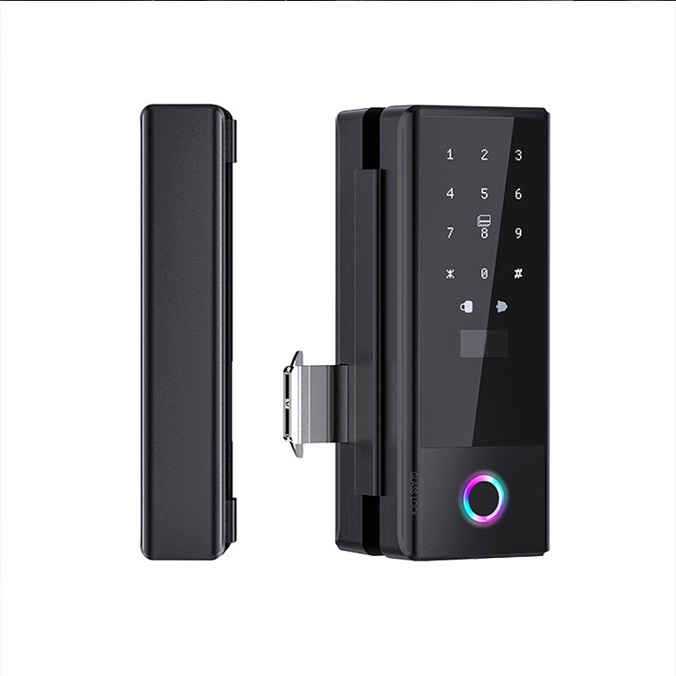 WiFi Remote Control Tuya app Pin code cerradura inteligente biometric fingerprint digital Smart glass door lock for Office