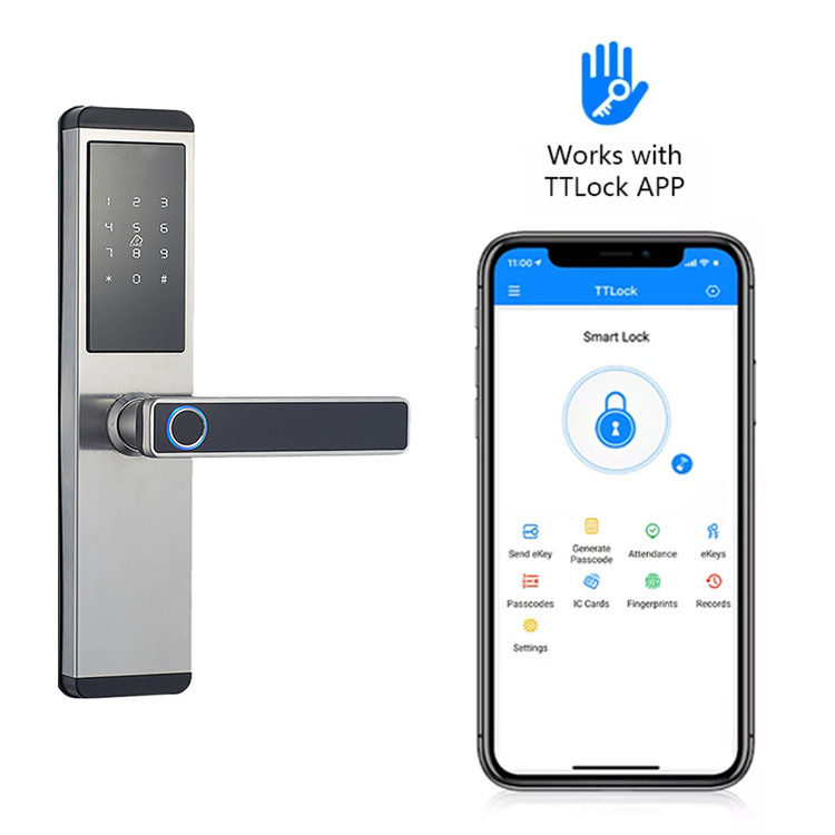 Bilixo Tuya Smart Life Locks Wifi outdoor gate TTlock BLE app digital Fingerprint handle Door cerradura inteligente zigbee lock