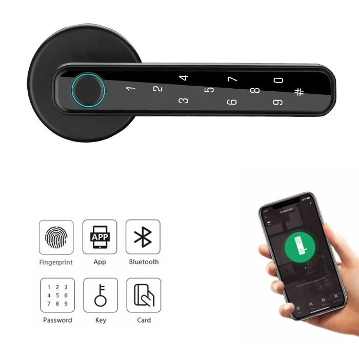 OEM house Fingerprint Locker door Locks with USB Charging Black waterproof outdoor home electronics deadbolt ttlock tuya locks