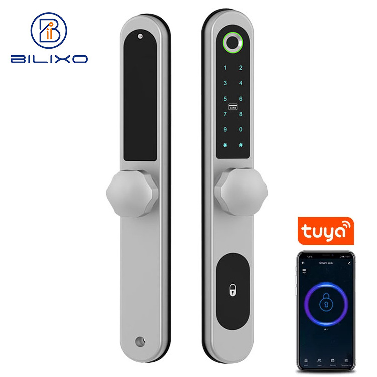 security tuya wifi ttlock app smart electronic door locks for front sliding door deadbolt lock key cerradura inteligente