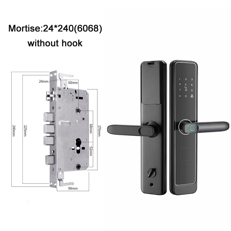 security electric password fingerprint ttlock digital handle Remote Control Keyless doorlock steel brass door smart lock