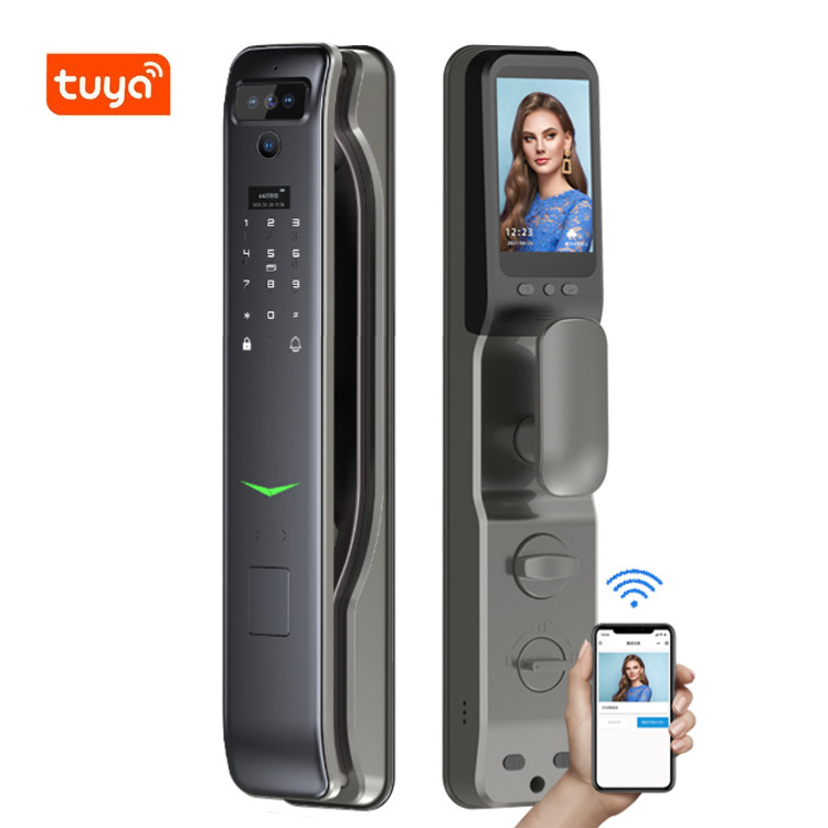 3D Face Recognition Passcode Keyless High Quality Tuya Wifi Fingerprint Smart Door Lock For Main Door