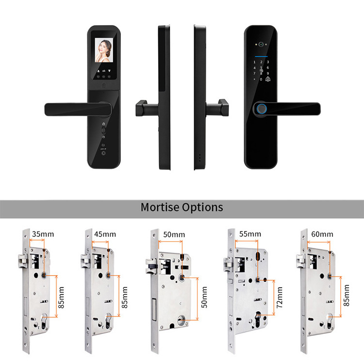 Camera Captures Fingerprint Main Door Knob Handle Smart Lock With Passcode