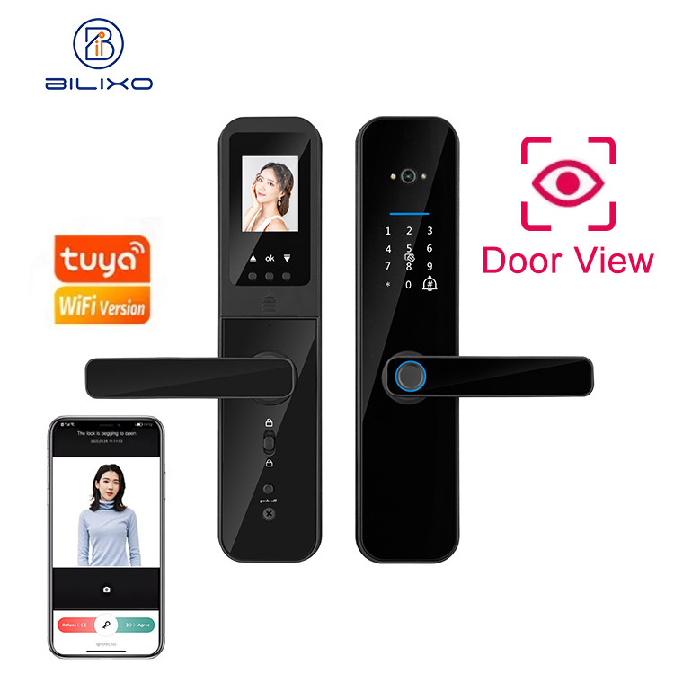 Camera Captures Fingerprint Main Door Knob Handle Smart Lock With Passcode