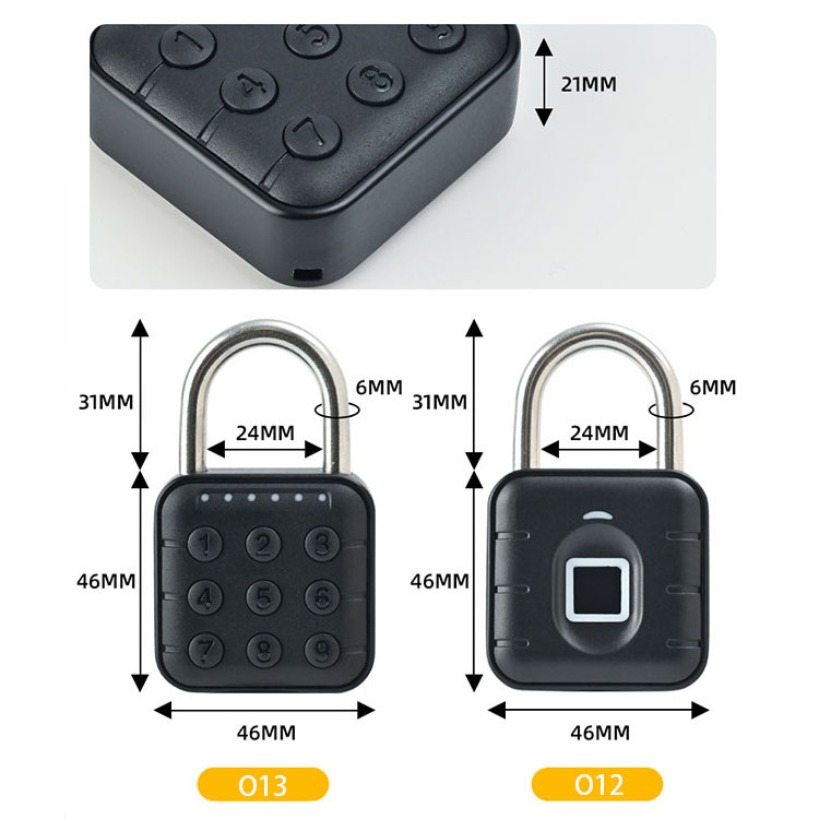 Security Keyless Small Waterproof Safety Drawer Device Mini Smart Touch password Padlock Fingerprint