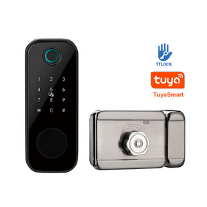 Double-Sided Waterproof Smart Lock with Electronic Fingerprint Biometric Keypad Passcode TTlock BLE Intelligent Door Code Lock