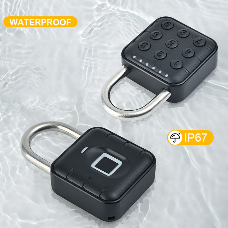 Tuya BLE Smart Electronic Padlock with Fingerprint Password Showerproof for Wood Steel Glass Doors