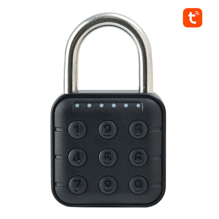 Tuya BLE Smart Electronic Padlock with Fingerprint Password Showerproof for Wood Steel Glass Doors