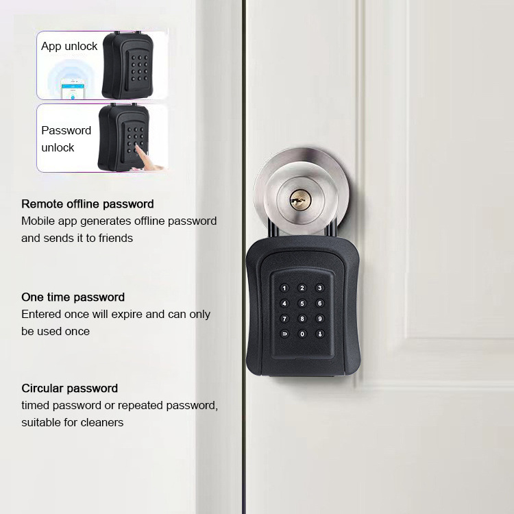 Waterproof IP65 TTlock tuya Wall Mounted safe Storage Hide secure security lock safe digital code app control smart key box