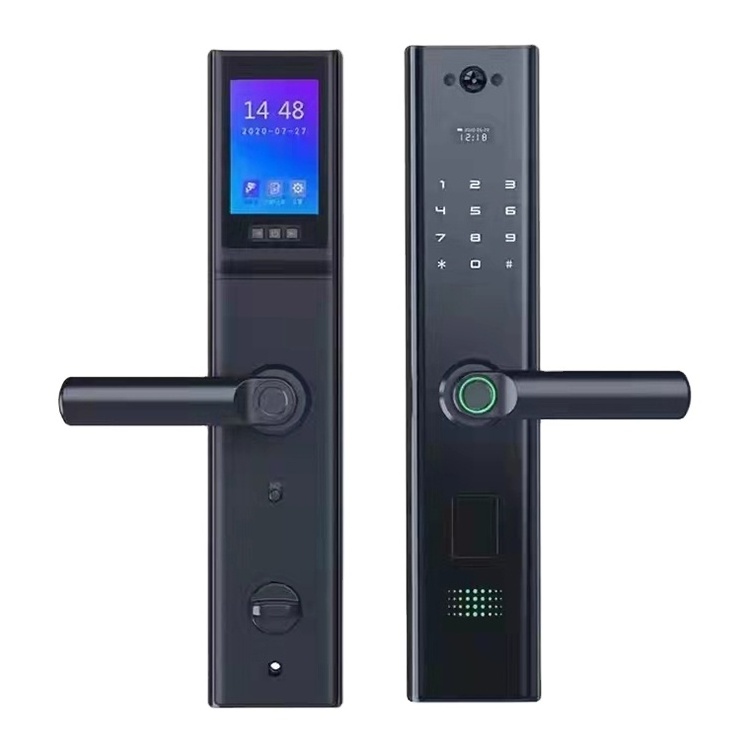 Bilixo OEM camera outdoor gate smart lock for front door cerradura inteligente Fingerprint Locker Locks with USB Charging Black