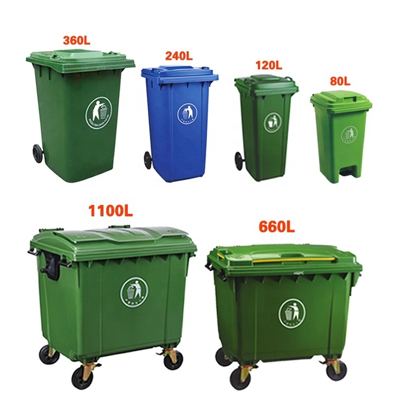 13 Gallon 50L 120L 240 Liter Trash Garbage Bin Cans 660 Liter Waste Garbage Bin With Wheels Pedal