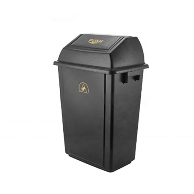 PP Plastic Black Antistatic ESD SMT Electrostatic Cleanroom Tool Box Trash Can ESD Waste bin