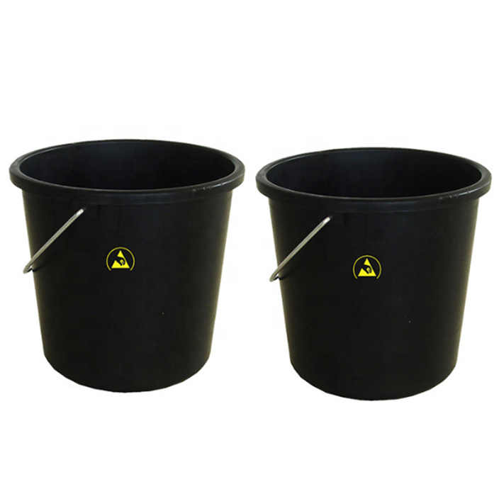 PP Plastic Black Antistatic ESD SMT Electrostatic Cleanroom Tool Box Trash Can ESD Waste bin