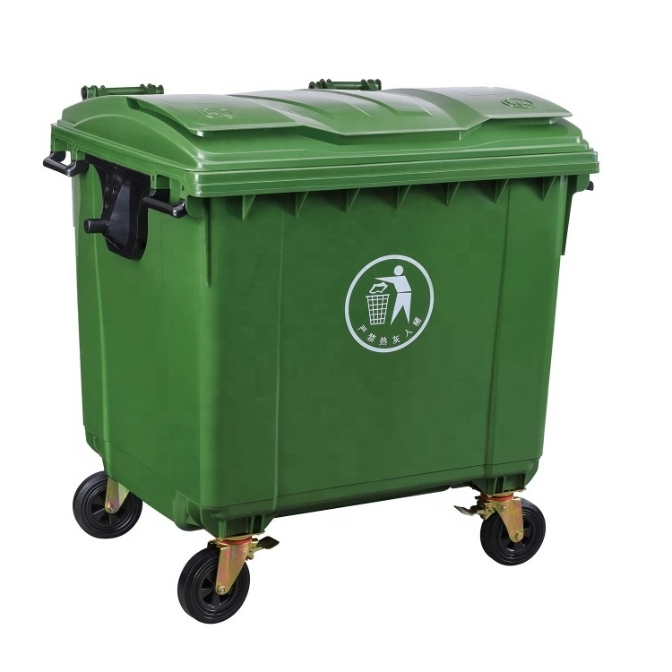 100L/120L/240L/360L/660L/1100L Plastic Dustbin Wheelie Trash Can, Recycle Garbage Container Outdoor Waste Bin