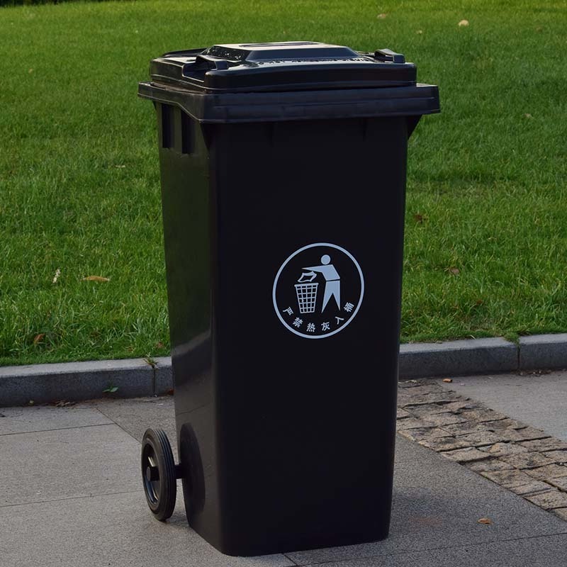 Standard size medical dustbin garbage container plastic outdoor waste bin with wheels