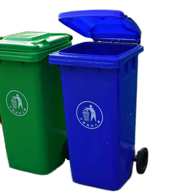 Standard size medical dustbin garbage container plastic outdoor waste bin with wheels