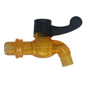 LK-017 Transparent Plastic abs pvc 1/2" plastic mini bibcock faucets small pp pvc water faucet for kitchen