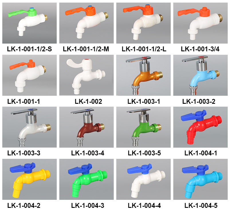 LK-1-001-M ( 20mm )  Factory Supply high quality  plastic handle brass plastic water hose cock ppr faucet water bib tap