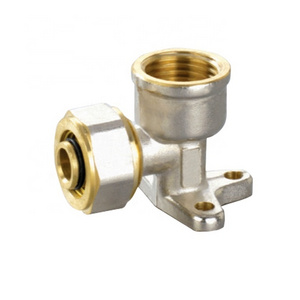 LK-4-513 ( L16*1/2F )  Factory supply high quality brass pipe compression fittings wall seated elbow