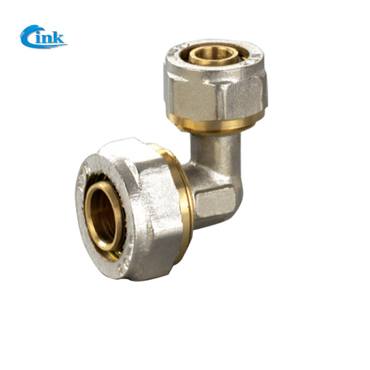 LK-4-513 ( L16*1/2F )  Factory supply high quality brass pipe compression fittings wall seated elbow