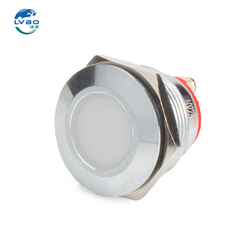 LVBO LED metal indicator light Metal Signal lamp 24V 220v with wire alarm indicator light top quality indicators 19mm