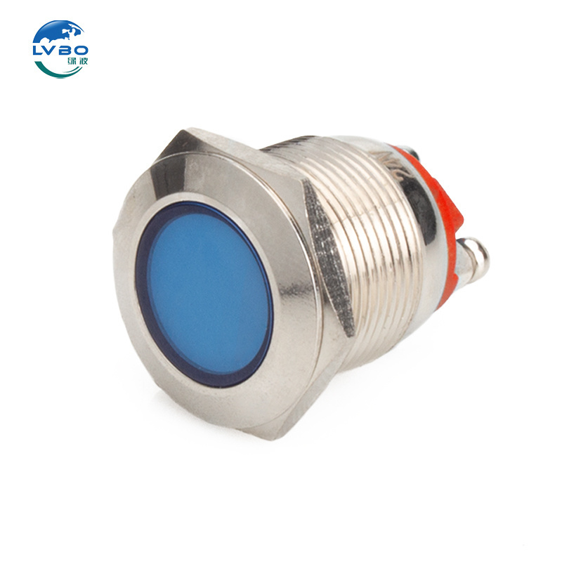 LVBO LED metal indicator light Metal Signal lamp 24V 220v with wire alarm indicator light top quality indicators 19mm