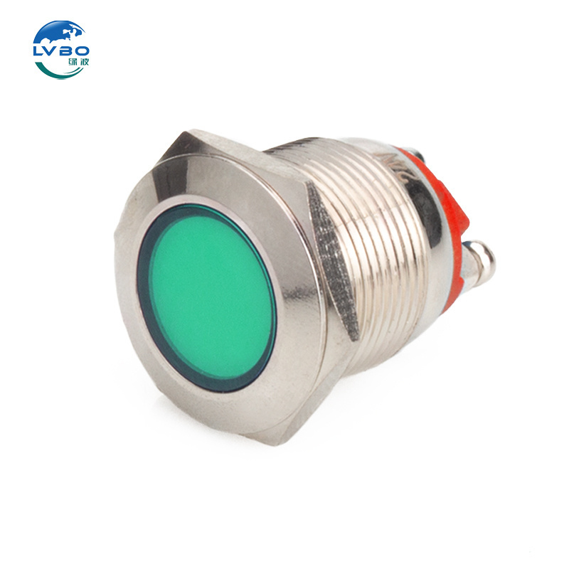 LVBO LED metal indicator light Metal Signal lamp 24V 220v with wire alarm indicator light top quality indicators 19mm