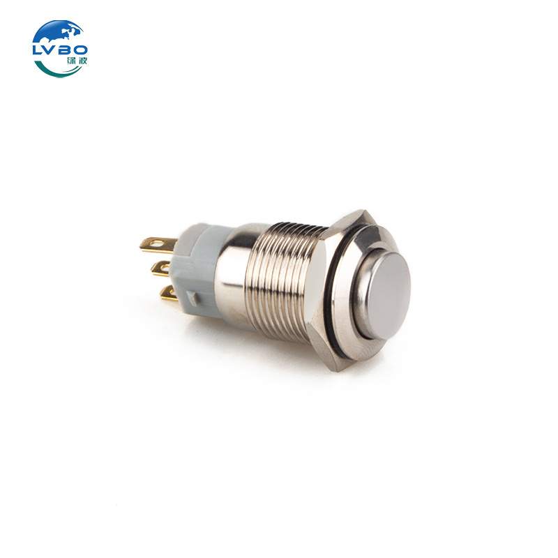 LVBO Recommend  metal electric garage door 12v 24v magnetic switch 16mm waterproof metal button switch