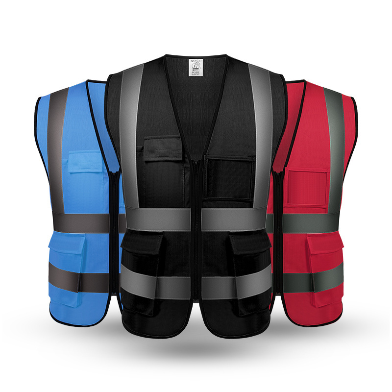 safety vest safety with pockets reflective safety vest can print and customized