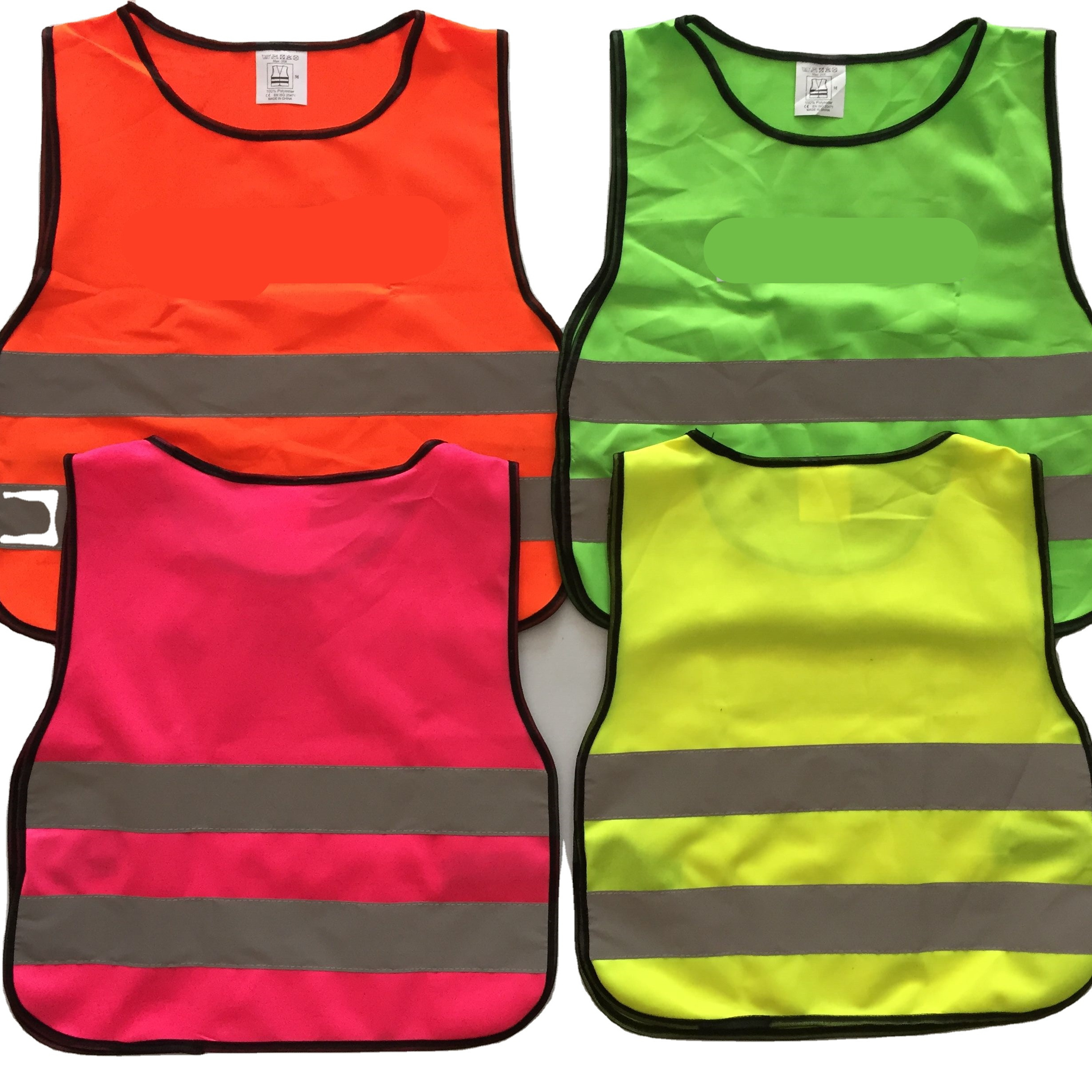 China Manufactory Yellow Pink White safety reflective vest  Kids High Vis Safety Vest For Children