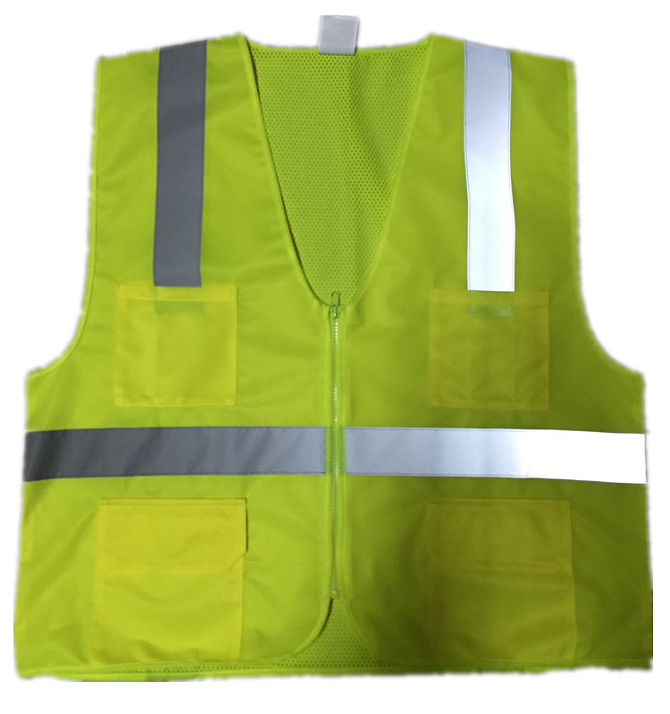 High reflective vest with knitted front and mesh back breathable construction site reflective safety clothing reflective vest