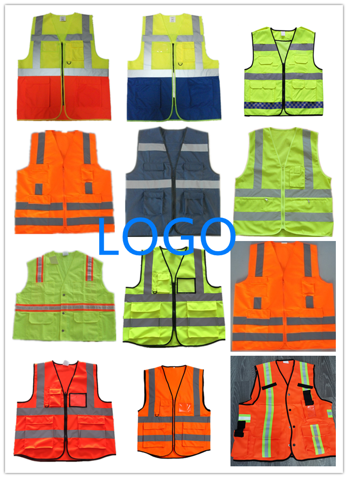 100% polyester multi pocket zip security high reflective safety clothing mens safety vest and jackets