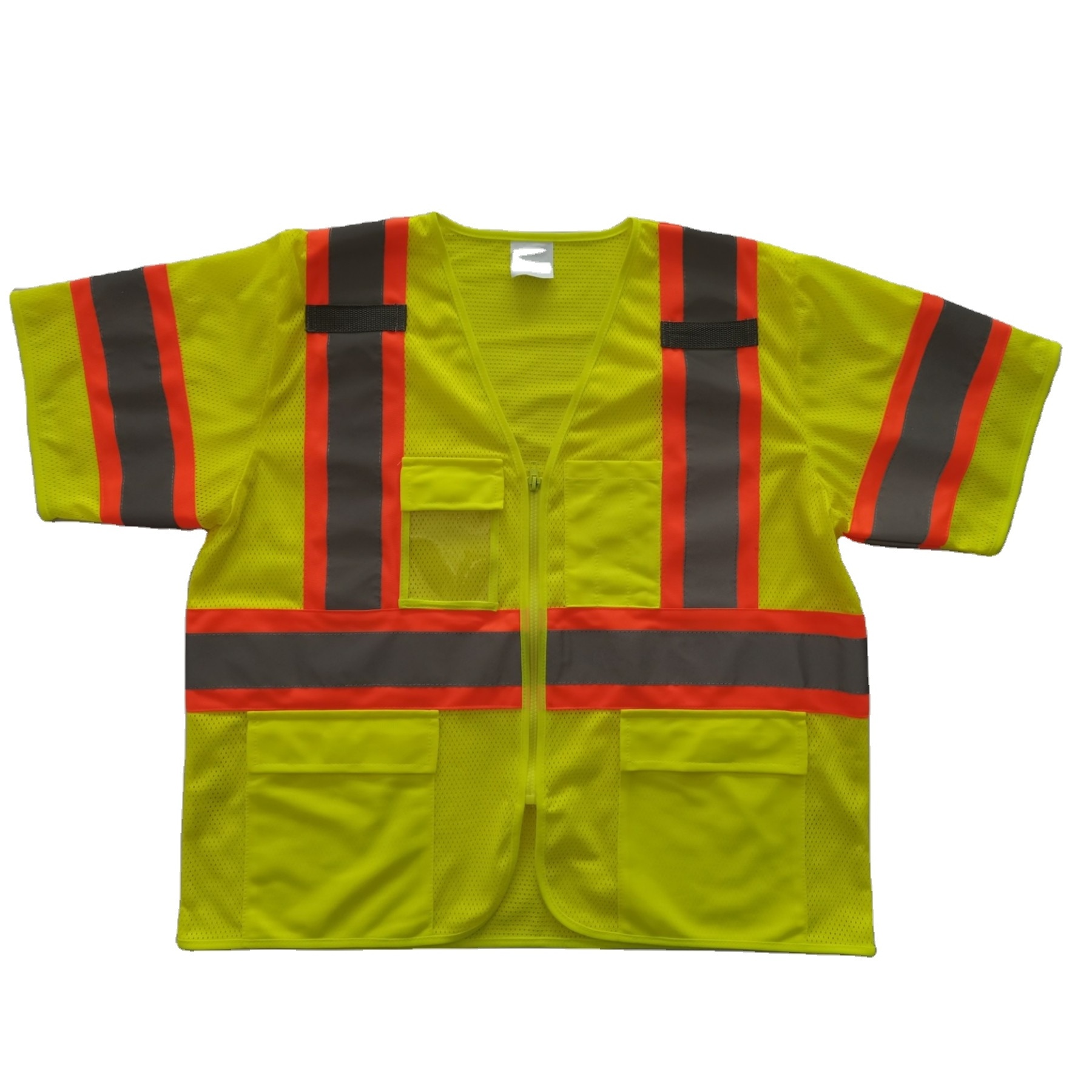 5 Point Break ANSI/ISEA107-2020 Security Safety Reflective Vest Short Sleeve High Visibility Mesh Vest for American market