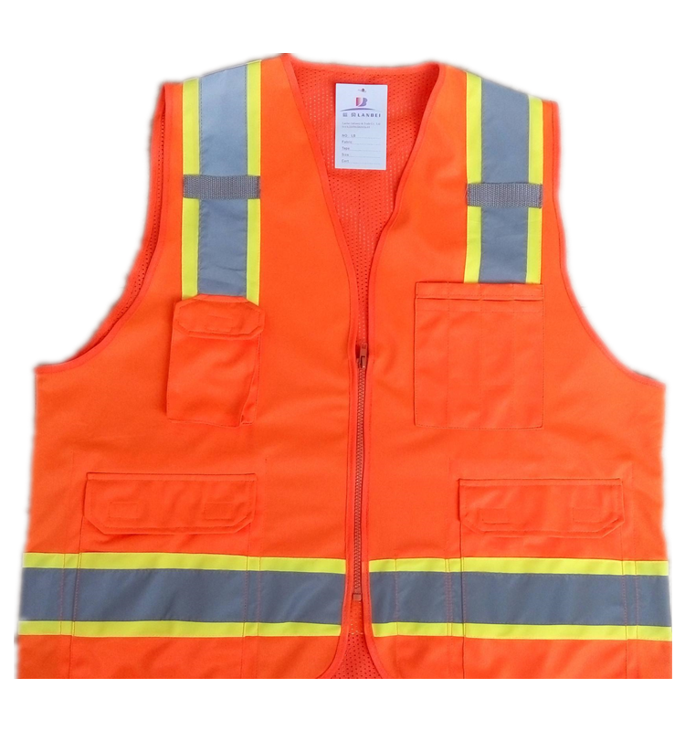 High reflective vest with knitted front and mesh back breathable construction site reflective safety clothing reflective vest