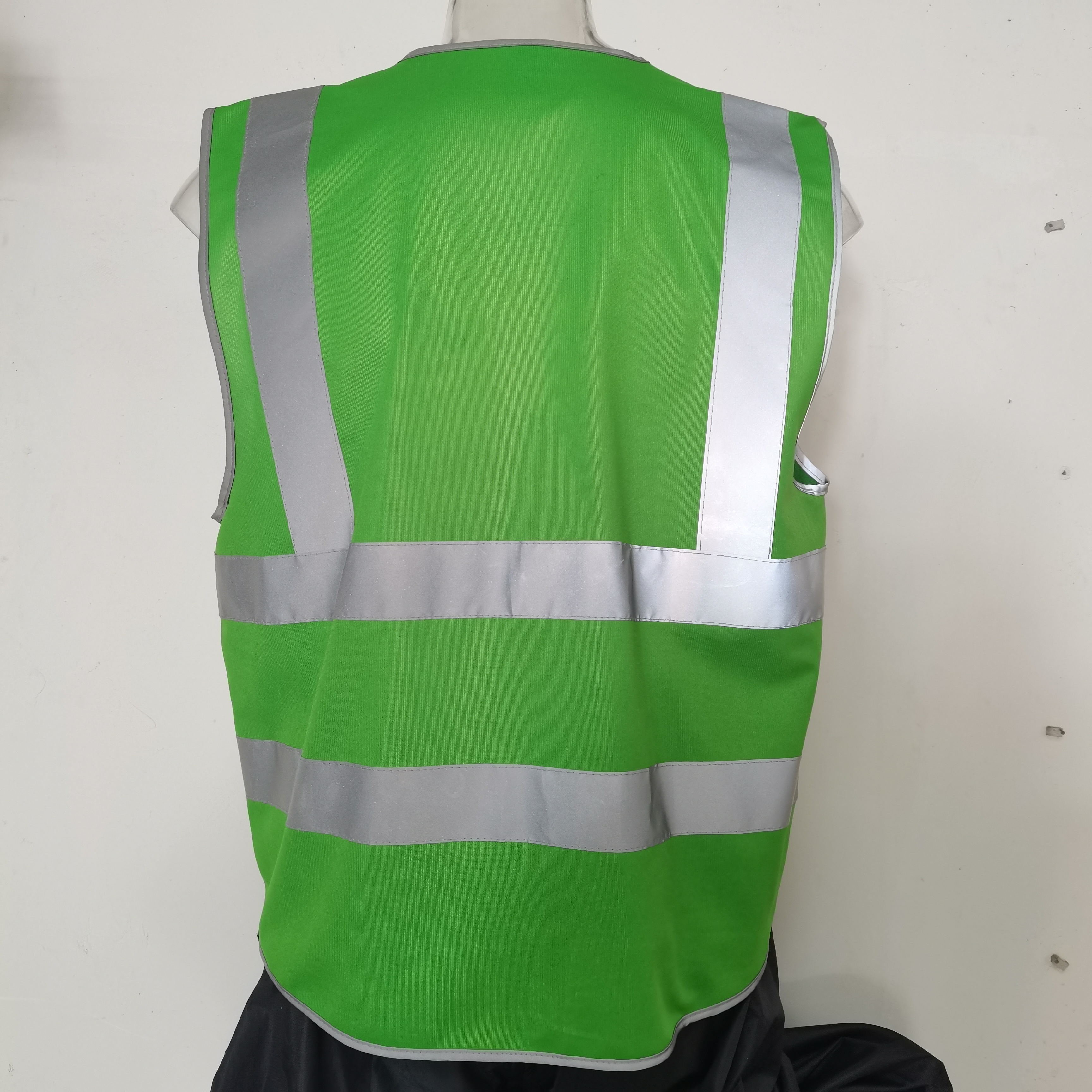 ANSI  CE  ENISO 20471 Green Reflective Jacket With Pockets zipper for road safety vest