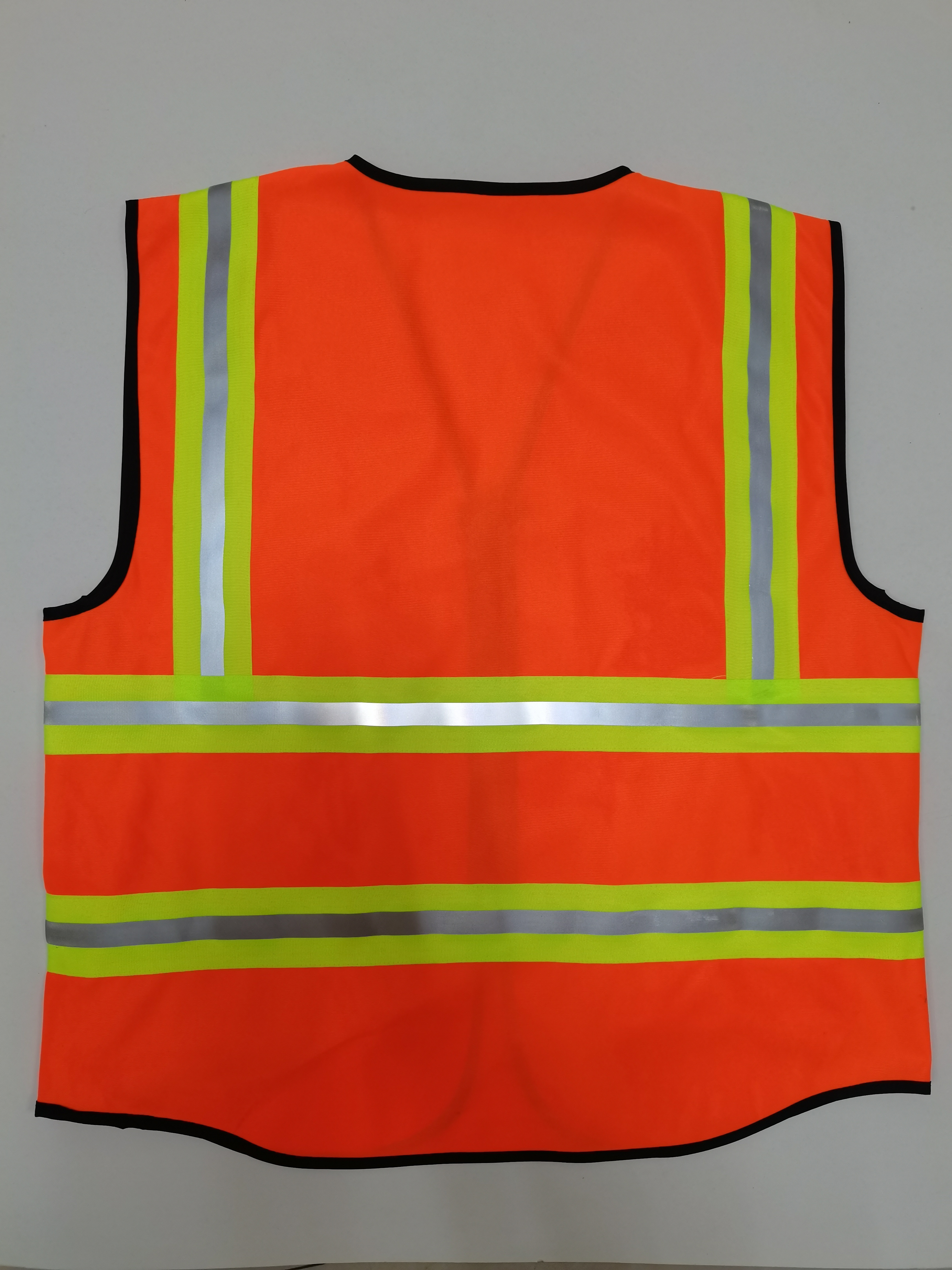 OEM Customized Orange Reflector Vest with Pockets zipper safety Jacket