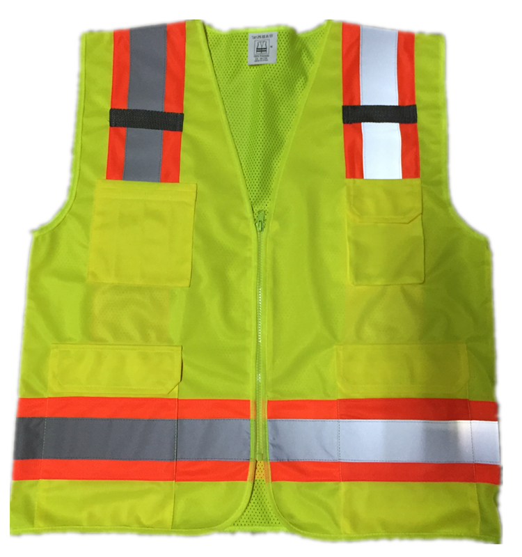 High reflective vest with knitted front and mesh back breathable construction site reflective safety clothing reflective vest