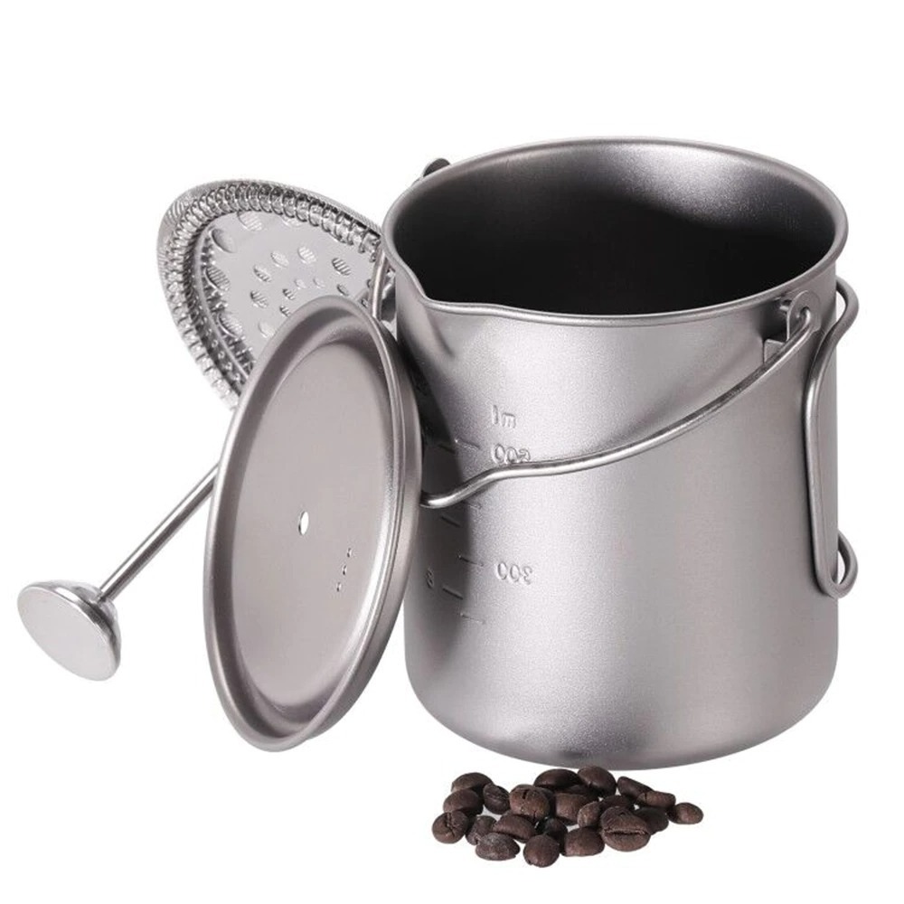 Ultralight Travel Coffee Mug Titanium Double Wall Tea French Press