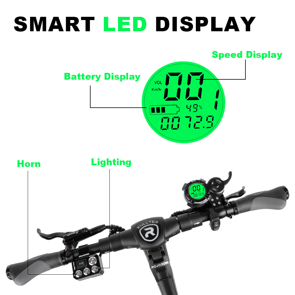 Street legal scooter front and rear hydraulic disc brake 75km/h top speed 4000w motors ROVORON KULLTER off-road electric scooter